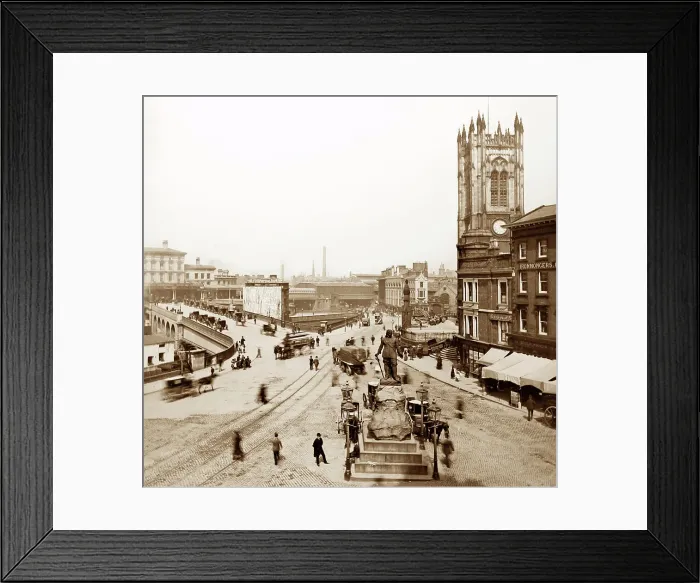 Framed Print : Exchange Street, Manchester, Victorian period Framed Print : Exchange Street, Manchester, Victorian period