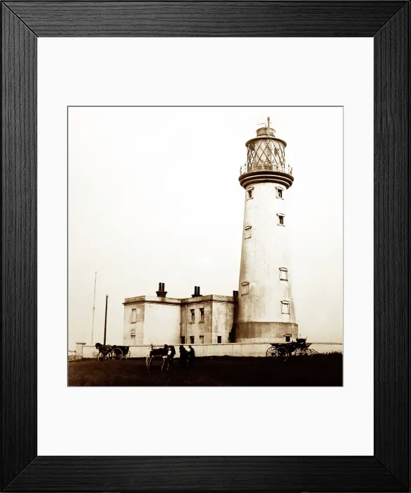 Framed Print : Flamborough Head Lighthouse, Victorian period Framed Print : Flamborough Head Lighthouse, Victorian period