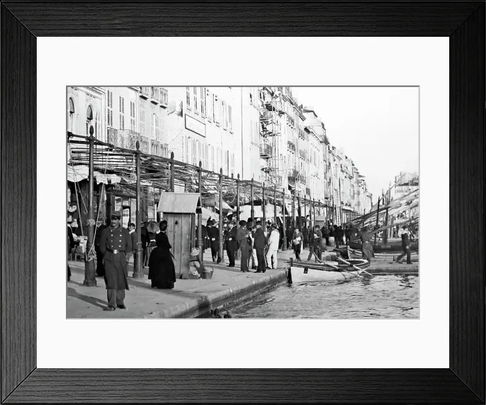 Framed Print : The Quayside, Toulon, France, Victorian period Framed Print : The Quayside, Toulon, France, Victorian period