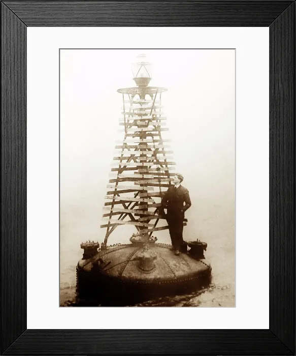 Framed Print : An acetylene buoy, Victorian period Framed Print : An acetylene buoy, Victorian period