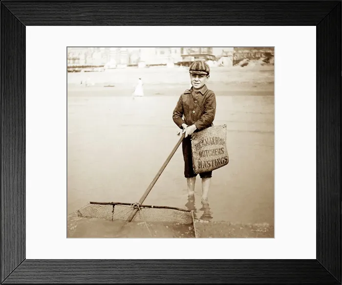 Framed Print : Shrimping in Hastings, Victorian period Framed Print : Shrimping in Hastings, Victorian period