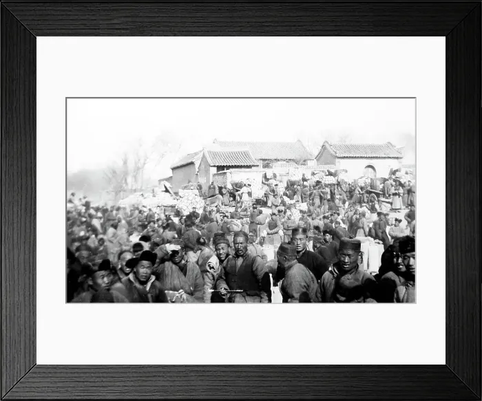 Framed Print : Cabbage Market at Kutien, China, early 1900s Framed Print : Cabbage Market at Kutien, China, early 1900s