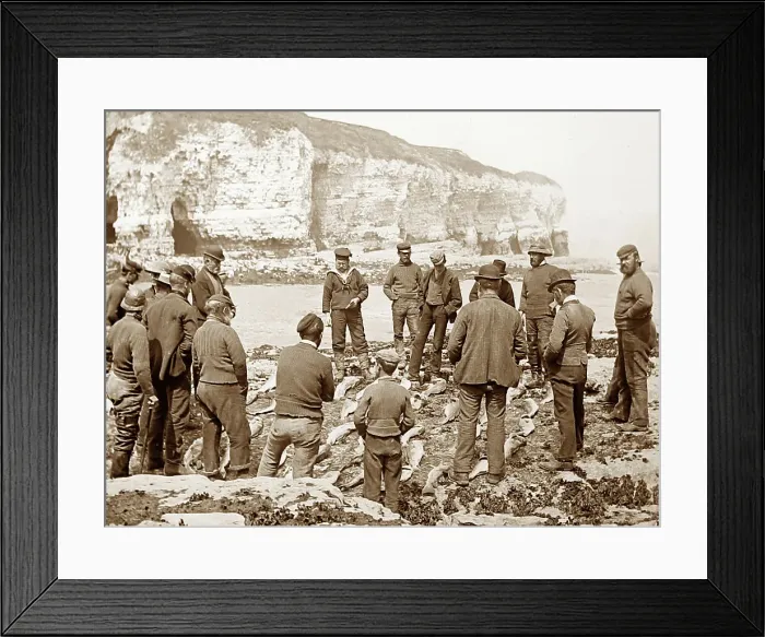 Framed Print : Flamborough fishermen, Victorian period Framed Print : Flamborough fishermen, Victorian period