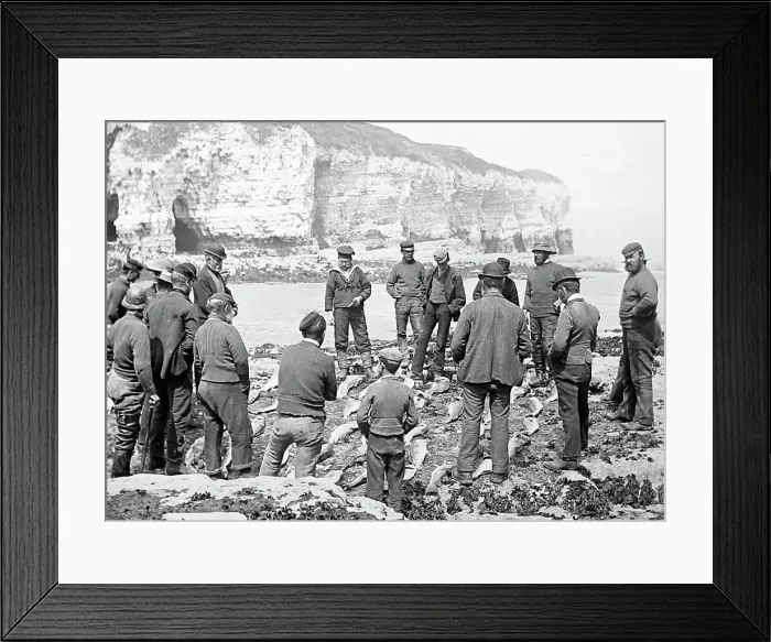 Framed Print : Flamborough fishermen, Victorian period Framed Print : Flamborough fishermen, Victorian period