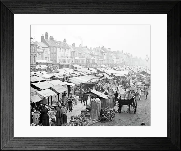 Framed Print : Great Yarmouth Market Place, Victorian period Framed Print : Great Yarmouth Market Place, Victorian period