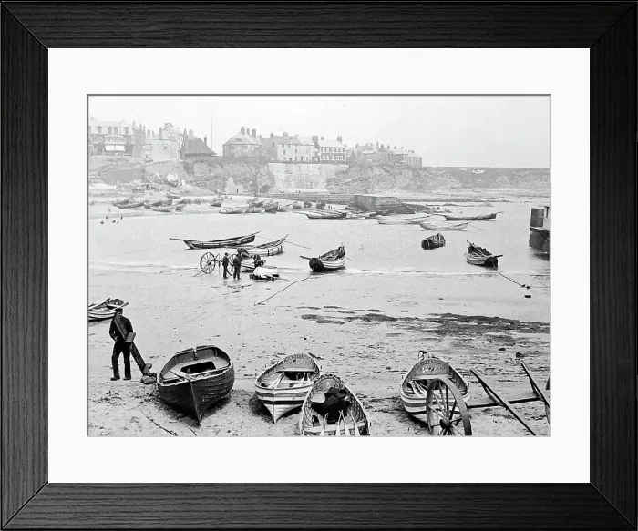 Framed Print : Cullercoats beach, Victorian period Framed Print : Cullercoats beach, Victorian period