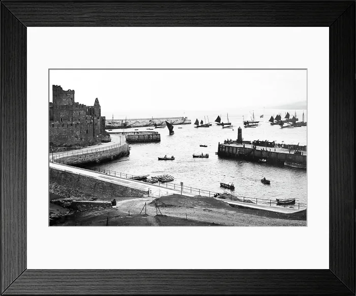 Framed Print : Peel Castle and harbour, Isle of Man, Victorian period Framed Print : Peel Castle and harbour, Isle of Man, Victorian period