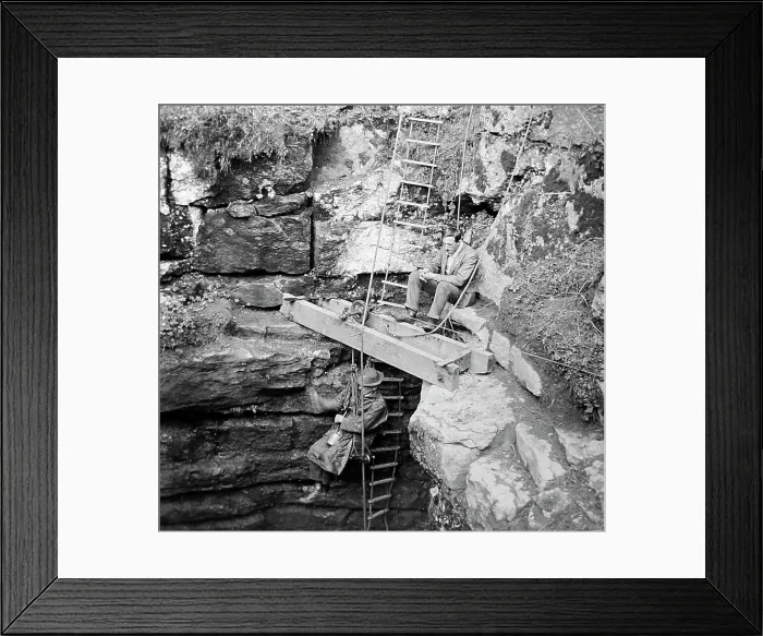 Framed Print : Descending Gaping Ghyll in 1920 Framed Print : Descending Gaping Ghyll in 1920
