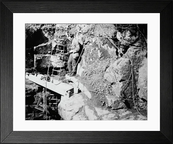 Framed Print : Descending Gaping Ghyll in 1920 Framed Print : Descending Gaping Ghyll in 1920
