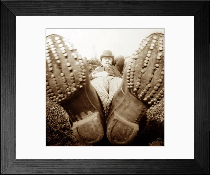 Framed Print : A happy hiker, Victorian period Framed Print : A happy hiker, Victorian period
