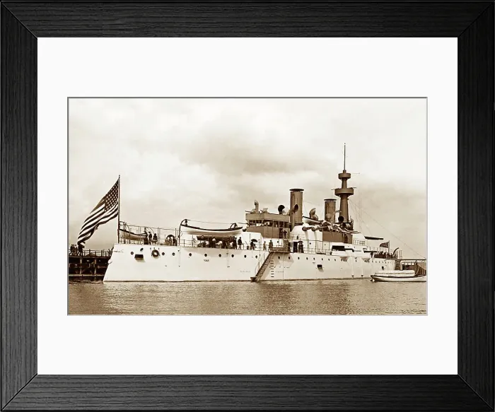 Framed Print : US Battleship Illinois at the 1893 Chicago Exposition Framed Print : US Battleship Illinois at the 1893 Chicago Exposition