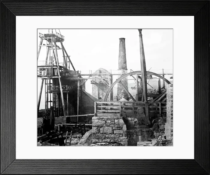 Framed Print : A Cornish tin mine pumping engine, Victorian period Framed Print : A Cornish tin mine pumping engine, Victorian period