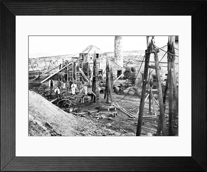 Framed Print : A Cornish tin mine engine house, Victorian period Framed Print : A Cornish tin mine engine house, Victorian period