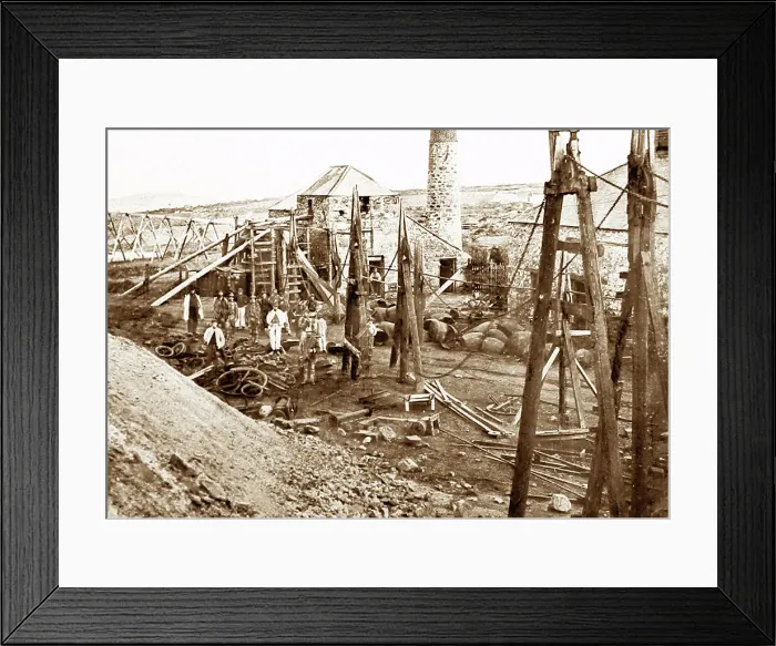 Framed Print : A Cornish tin mine engine house, Victorian period Framed Print : A Cornish tin mine engine house, Victorian period