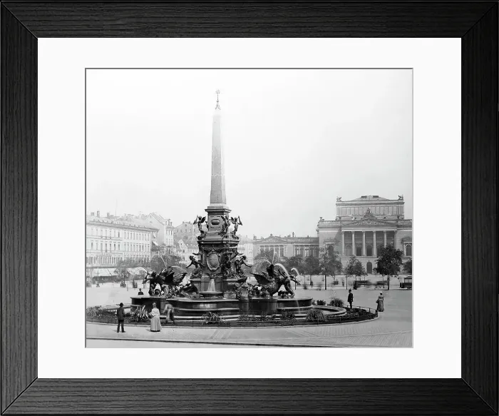 Framed Print : Fountain, Leipzig, Germany, Victorian period Framed Print : Fountain, Leipzig, Germany, Victorian period