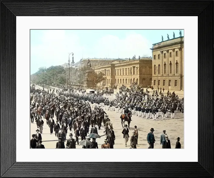 Framed Print : Military parade, Berlin, Germany, Victorian period Framed Print : Military parade, Berlin, Germany, Victorian period