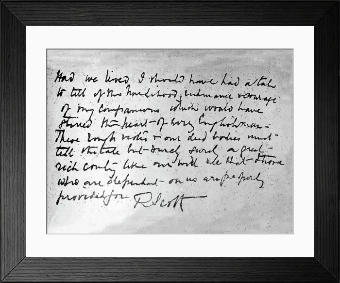 Framed Print : Scott's last words in his diary Framed Print : Scott's last words in his diary