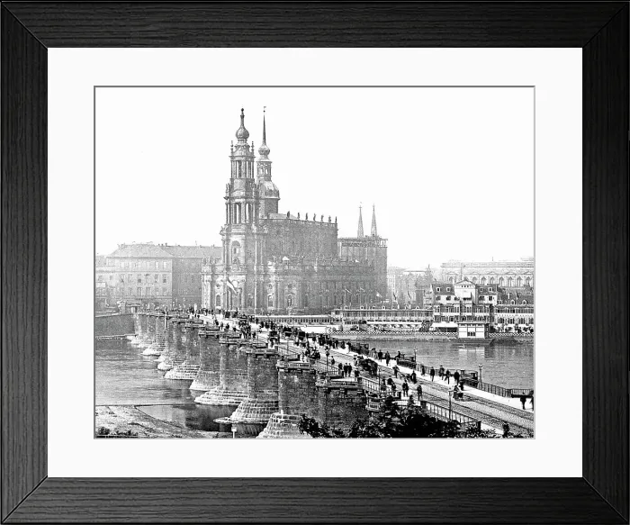 Framed Print : Augustus Bridge Dresden Germany Victorian period Framed Print : Augustus Bridge Dresden Germany Victorian period