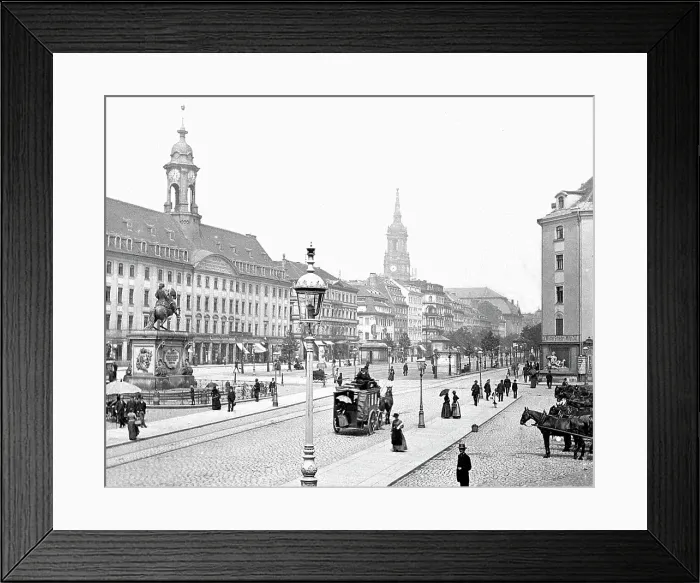 Framed Print : Hauptstrasse Dresden Germany Victorian period Framed Print : Hauptstrasse Dresden Germany Victorian period