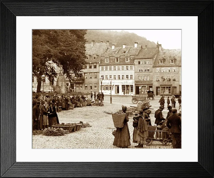 Framed Print : Eisenach Market Place Germany Victorian period Framed Print : Eisenach Market Place Germany Victorian period