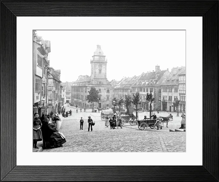 Framed Print : Gotha Market Place Germany Victorian period Framed Print : Gotha Market Place Germany Victorian period