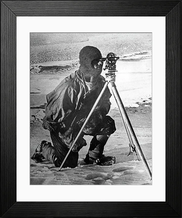 Framed Print : Lieut. Evans with his theodolite Framed Print : Lieut. Evans with his theodolite