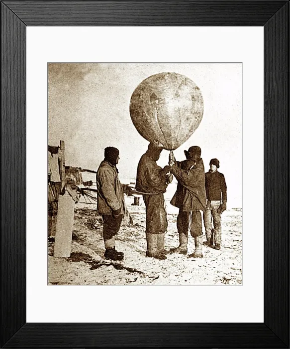 Framed Print : Scott's Antarctic Expedition Simpson launch weather balloon Framed Print : Scott's Antarctic Expedition Simpson launch weather balloon
