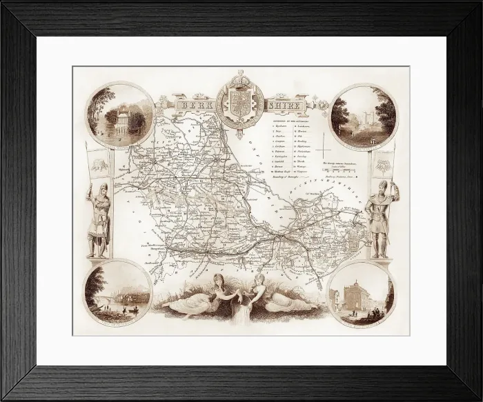 Framed Print : 1840s Victorian Map of Berkshire