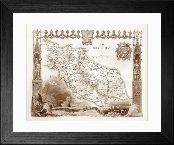 Framed Print : 1840s Victorian Map of Isle Of Man Framed Print : 1840s Victorian Map of Isle Of Man