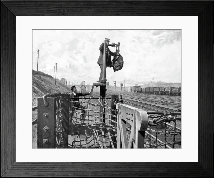 Framed Print : Railway mail bag pick up Framed Print : Railway mail bag pick up