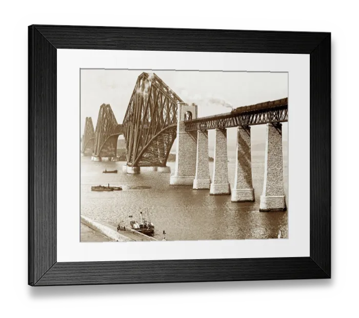 Framed Print : The Forth Railway Bridge with ferry and steam train Framed Print : The Forth Railway Bridge with ferry and steam train