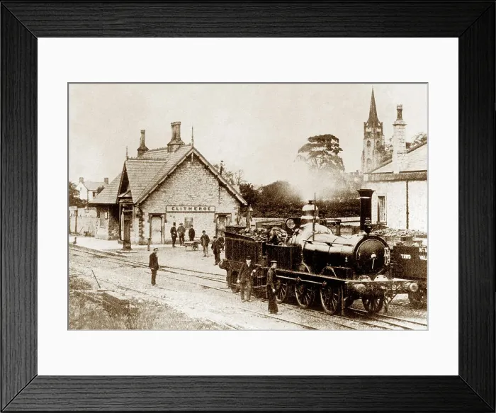 Framed Print : Clitheroe Railway Station in the 1860s Framed Print : Clitheroe Railway Station in the 1860s