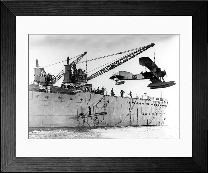 Framed Print : SHORT Bros 166 biplane on HMS Ark Royal early 1900s Framed Print : SHORT Bros 166 biplane on HMS Ark Royal early 1900s