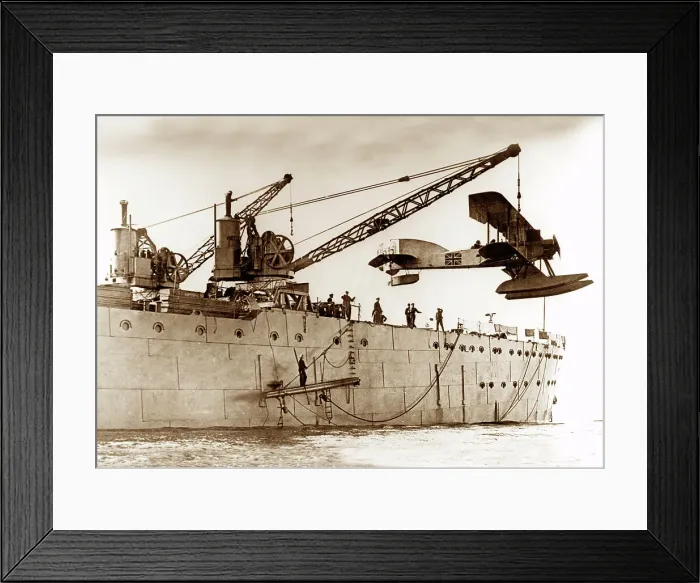 Framed Print : Short Bros 166 biplane on HMS Ark Royal