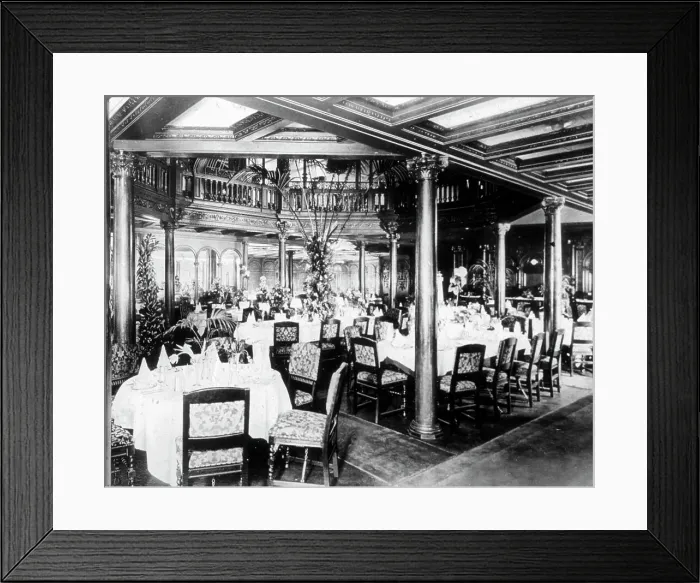 Framed Print : RMS Mauretania First Class Dining Saloon (Cunard) Framed Print : RMS Mauretania First Class Dining Saloon (Cunard)