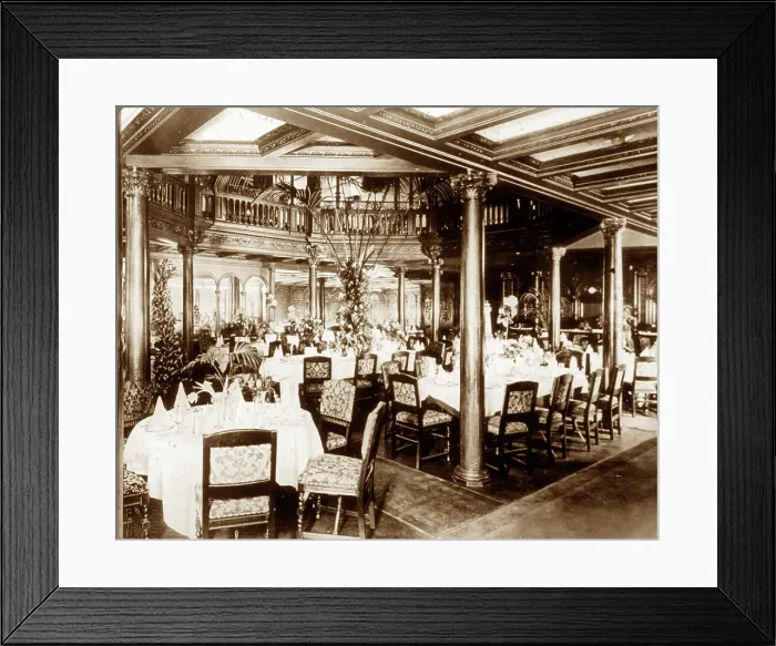 Framed Print : RMS Mauretania First Class Dining Saloon (Cunard) Framed Print : RMS Mauretania First Class Dining Saloon (Cunard)