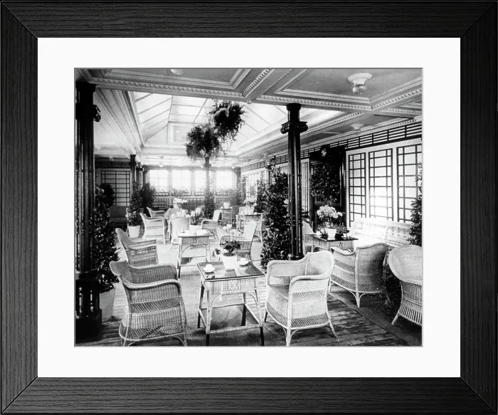 Framed Print : RMS Mauretania Verandah Cafe (Cunard)