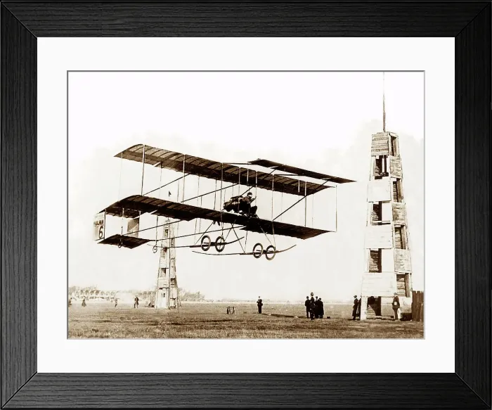 Framed Print : Henri Farman 47 mile distance flight record in 1909 Framed Print : Henri Farman 47 mile distance flight record in 1909