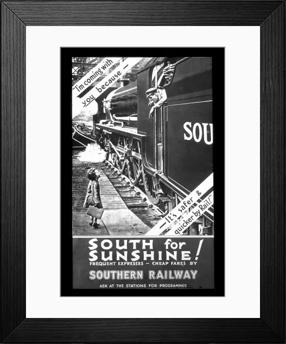 Framed Print : Southern Railway Poster probably 1930s Framed Print : Southern Railway Poster probably 1930s