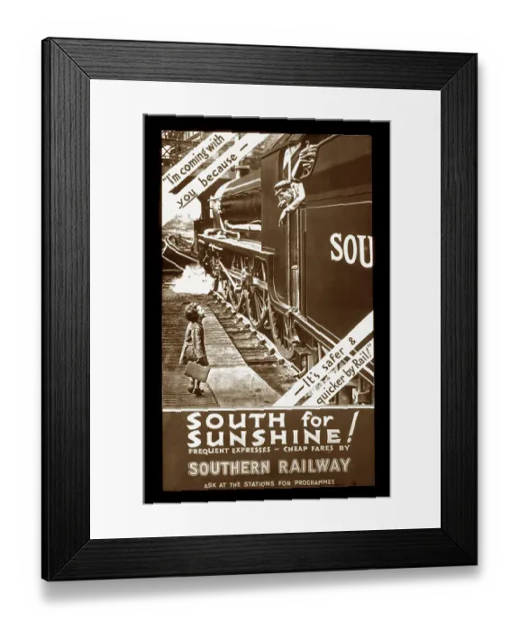 Framed Print : Southern Railway poster Framed Print : Southern Railway poster