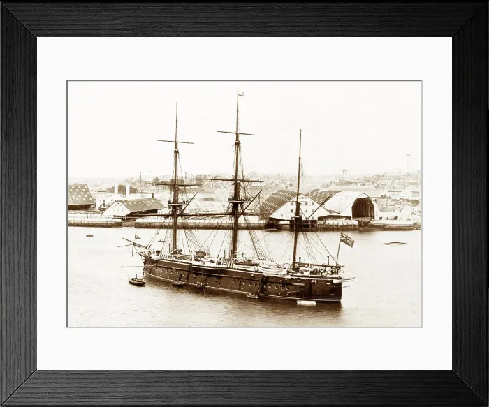 Framed Print : HMS Swiftsure Devonport Dockyard Victorian period Framed Print : HMS Swiftsure Devonport Dockyard Victorian period