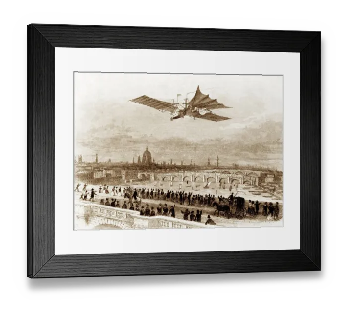 Framed Print : The Arial Steam Carriage - proposed flying machine Framed Print : The Arial Steam Carriage - proposed flying machine