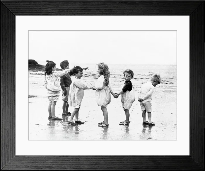 Framed Print : Children Playing on the Beach Victorian period Framed Print : Children Playing on the Beach Victorian period