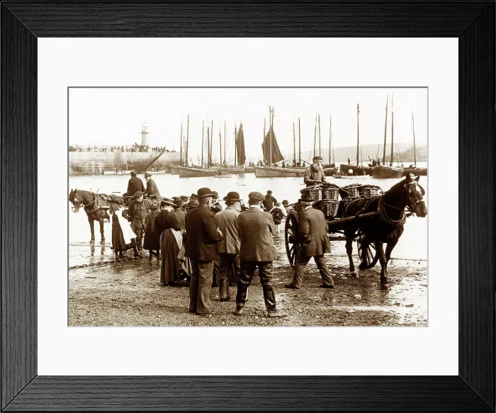 Framed Print : St. Ives Fishermen Victorian period Framed Print : St. Ives Fishermen Victorian period