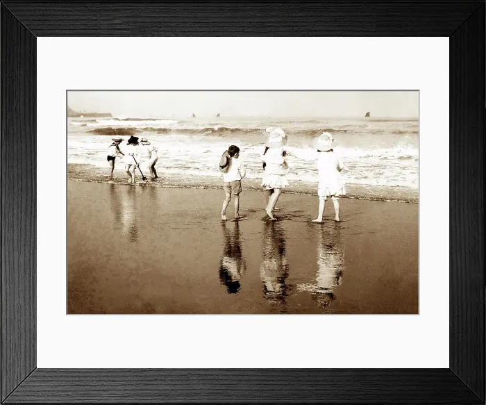 Framed Print : Children on the Beach Victorian period Framed Print : Children on the Beach Victorian period