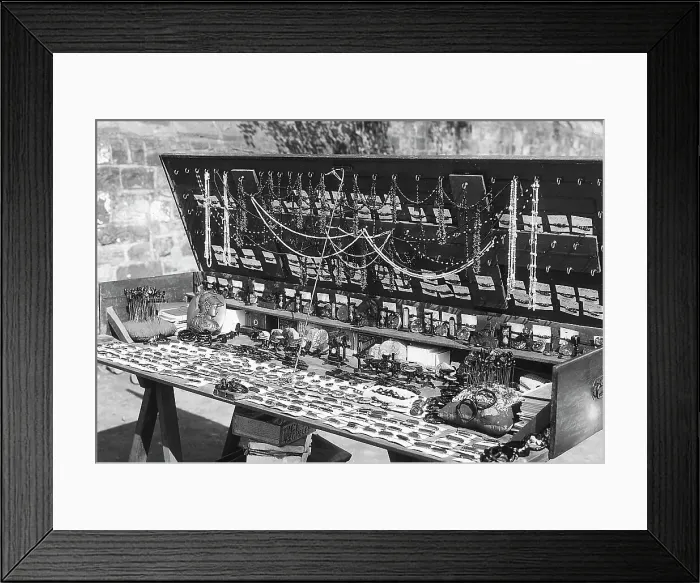 Framed Print : A Whitby Jet Stall Victorian period Framed Print : A Whitby Jet Stall Victorian period