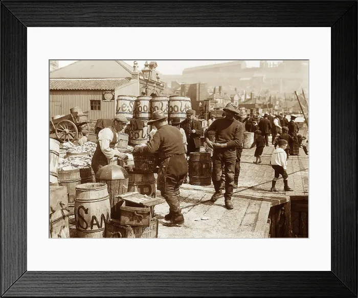 Framed Print : Whitby Fish Quay Victorian period Framed Print : Whitby Fish Quay Victorian period