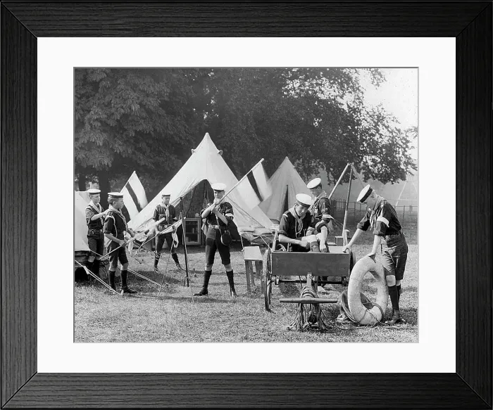 Framed Print : Sea Scouts in Camp early 1900s Framed Print : Sea Scouts in Camp early 1900s