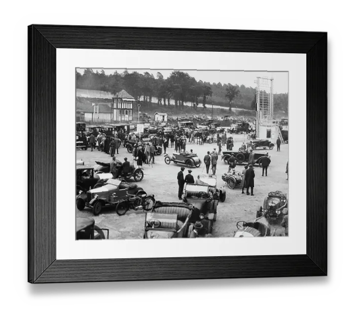 Framed Print : Brooklands Racing Circuit - The Paddock possibly 1930s Framed Print : Brooklands Racing Circuit - The Paddock possibly 1930s