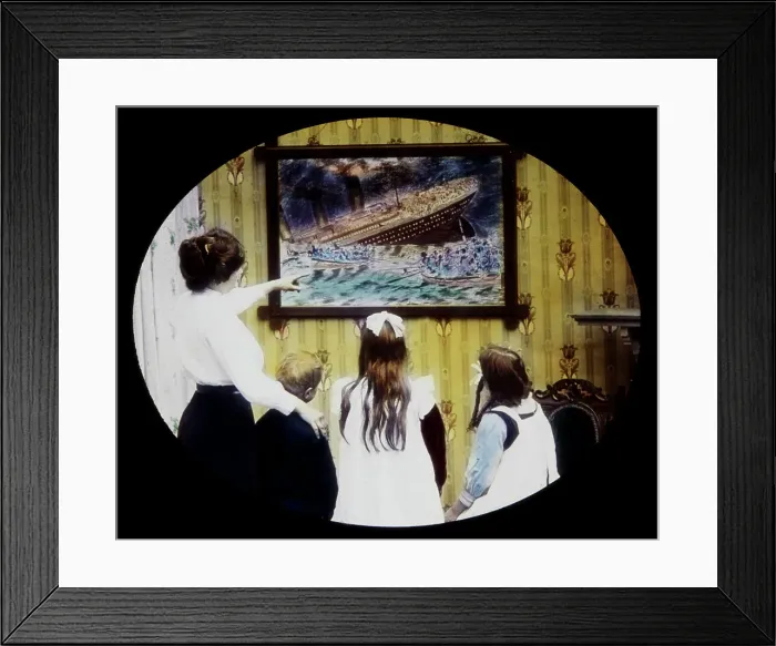 Framed Print : The Loss of the Titanic Magic Lantern Slide 1912 Framed Print : The Loss of the Titanic Magic Lantern Slide 1912